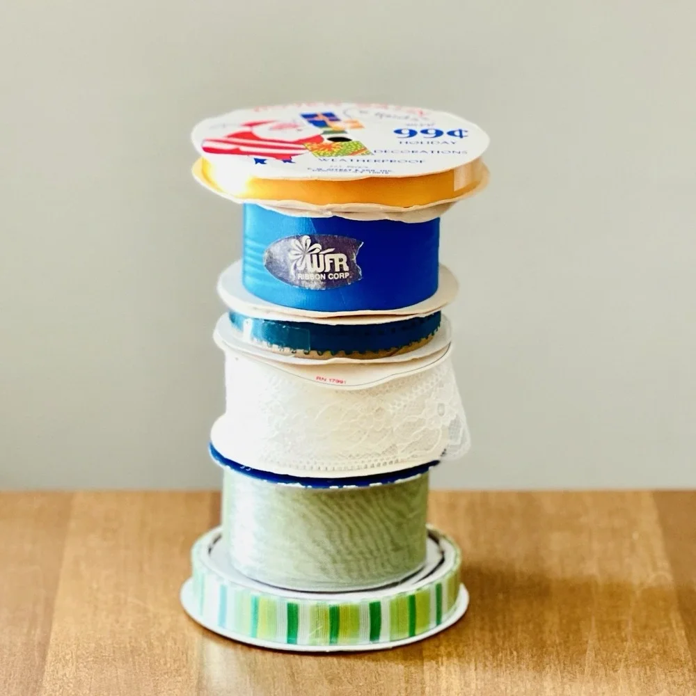 Vintage Ribbon Lot Sewing Millinery Trim Craft Spools Scrapbook Cottagecore